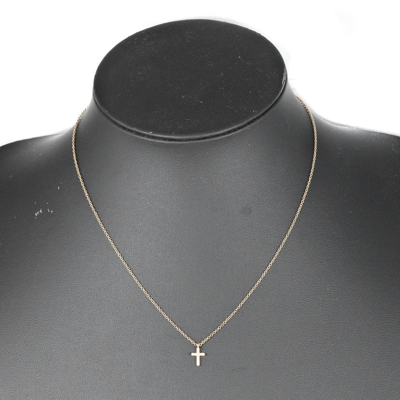 TIFFANY&Co.】ティファニー メトロ クロス ミニ ネックレス K18ピンク 