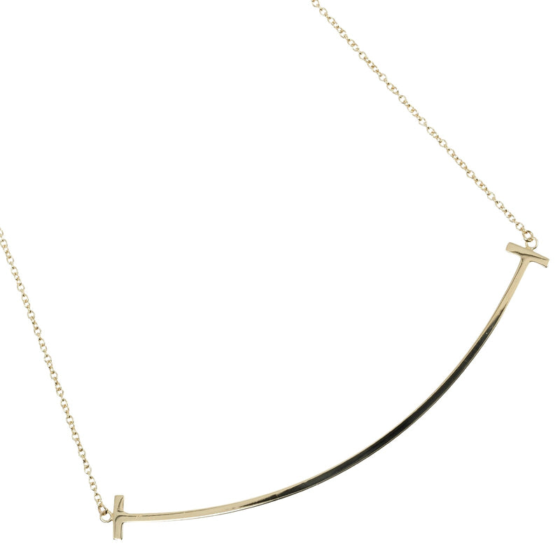 [Tiffany & co.]TIFFANY&Co.
 T Smile Large Necklace
 18KYellow Gold Approximately 3.6g T Smile Large Ladies A Rank