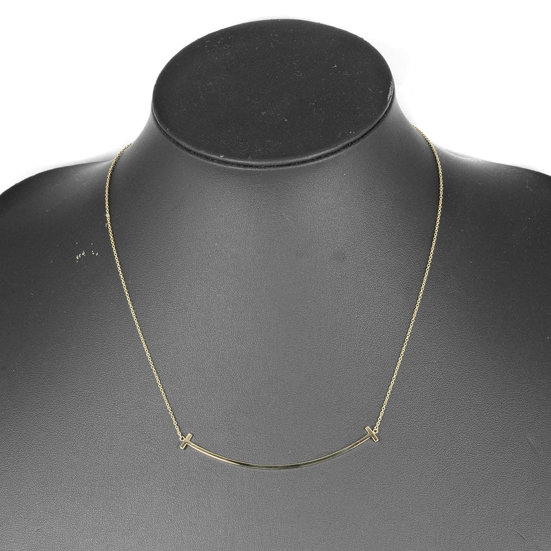 [Tiffany & co.]TIFFANY&Co.
 T Smile Large Necklace
 18KYellow Gold Approximately 3.6g T Smile Large Ladies A Rank