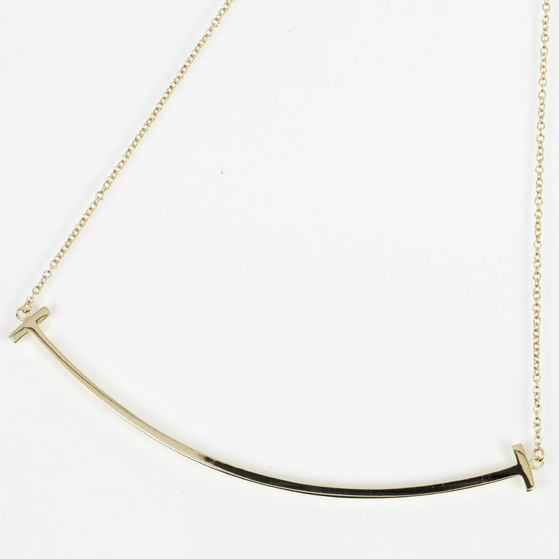 [Tiffany & co.]TIFFANY&Co.
 T Smile Large Necklace
 18KYellow Gold Approximately 3.6g T Smile Large Ladies A Rank