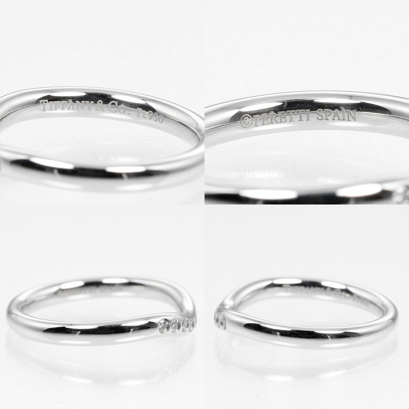 [Tiffany & co.]TIFFANY&Co. Curvudo Band No. 5 Anillo / anillo 2 mm Modelo PT950 Platino x 9p Diamantes aproximadamente 3.36 g Ladies de banda curva A Rank