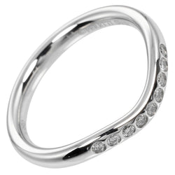 [Tiffany & CO.] Tiffany Curbe Band No. 5 Ring / Ring 2mm Modèle PT950 Platinum X 9P Diamond 3,36g Band incurvé Ladies A Rank