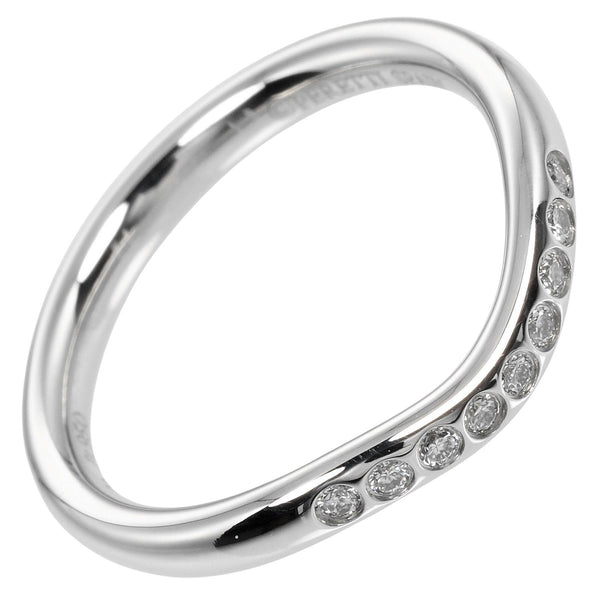 [Tiffany & co.]TIFFANY&Co.
 Curve band No. 5 Ring
 2mm Model PT950 Platinum x 9P Diamond about 3.36g CURVED BAND Ladies A Rank