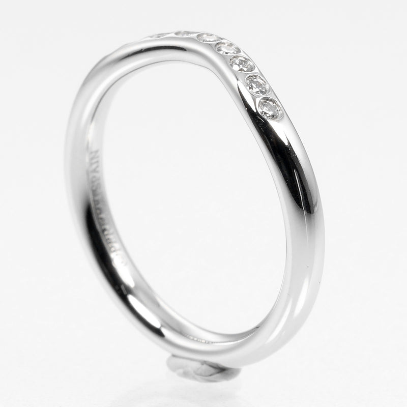 [Tiffany & co.]TIFFANY&Co.
 Curve band No. 5 Ring
 2mm Model PT950 Platinum x 9P Diamond about 3.36g CURVED BAND Ladies A Rank