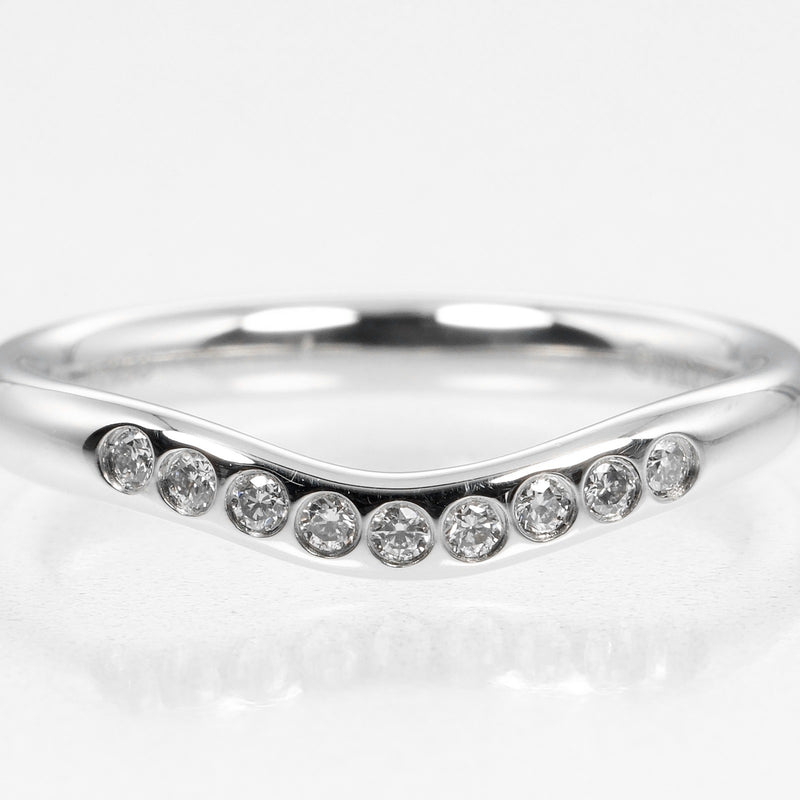 [Tiffany & CO.] Tiffany Curbe Band No. 5 Ring / Ring 2mm Modèle PT950 Platinum X 9P Diamond 3,36g Band incurvé Ladies A Rank