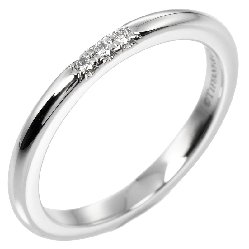 [Tiffany & Co.] Tiffany Forever Classic Band No. 7.5 Ring / Ring 2mm Modèle PT950 Platinum X 3P Diamond environ 3,32 g pour toujours