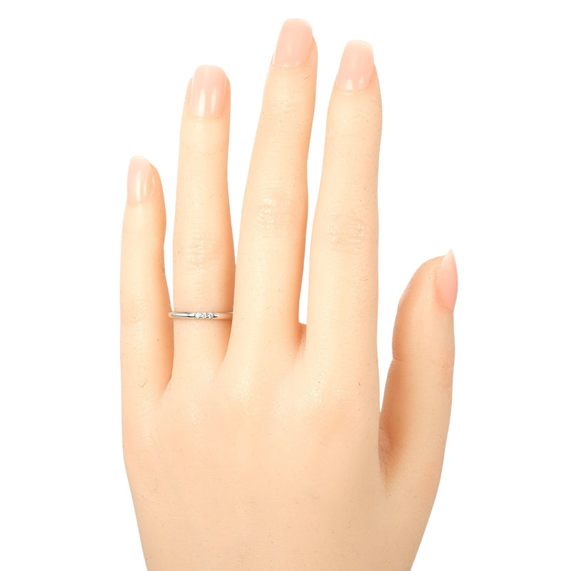 [Tiffany＆Co。]TIFFANY&Co. Forever Classic Band No. 7.5戒指 /戒指2MM模型PT950 Platinum X 3P Diamond 3.32g Forever Classic Band女士