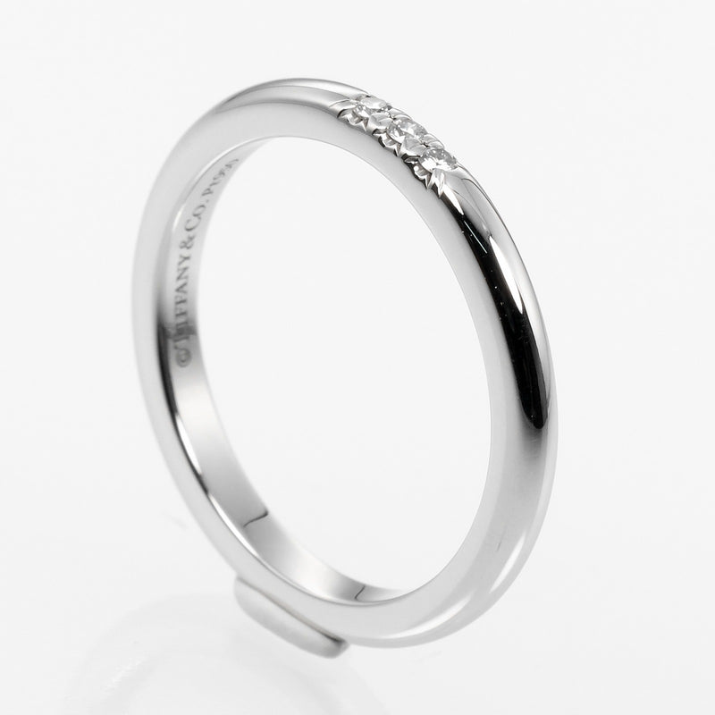 [Tiffany & Co.] Tiffany Forever Classic Band No. 7.5 Ring / Ring 2mm Modèle PT950 Platinum X 3P Diamond environ 3,32 g pour toujours