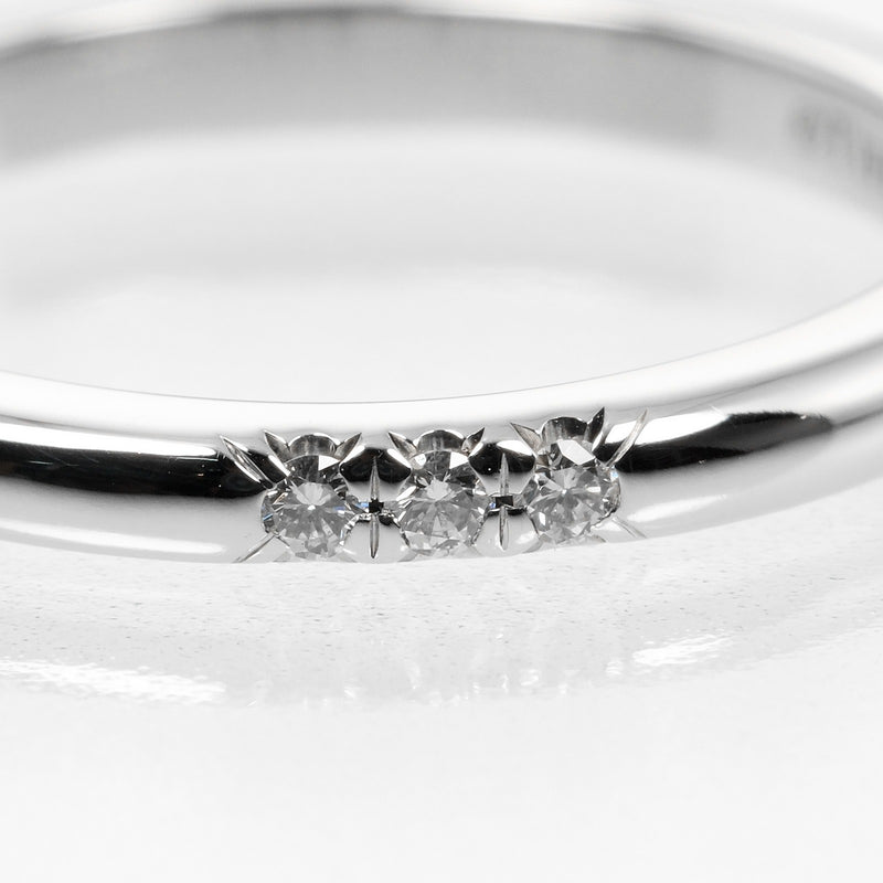 [Tiffany & Co.] Tiffany Forever Classic Band No. 7.5 Ring / Ring 2mm Modèle PT950 Platinum X 3P Diamond environ 3,32 g pour toujours