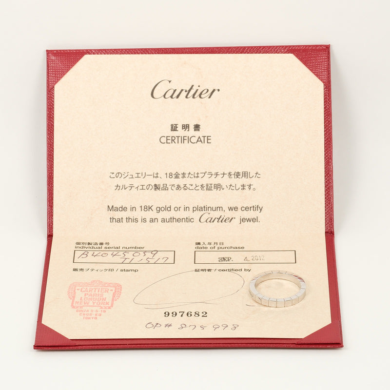 [Cartier] Cartier Lanieres No. 18.5 Ring 18KWhite Gold Approximately 7.11g Lanieres Men's A Rank