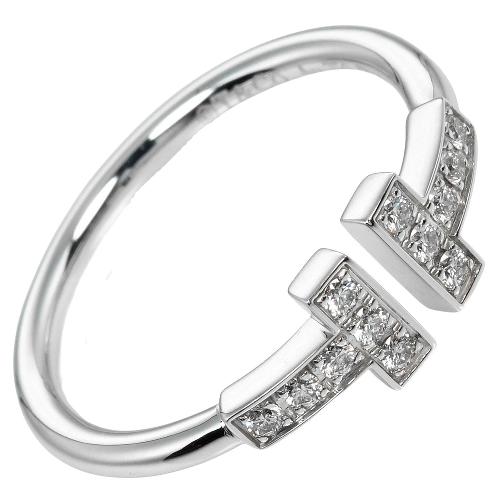 TIFFANY&Co.】ティファニー Tワイヤー 10号 リング・指輪 K18ホワイト