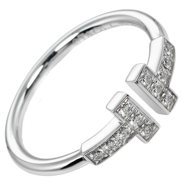 [Tiffany & co.]TIFFANY&Co.
 T wire 10 Ring
 18KWhite Gold x Diamond about 2.46g T Wire Ladies A Rank