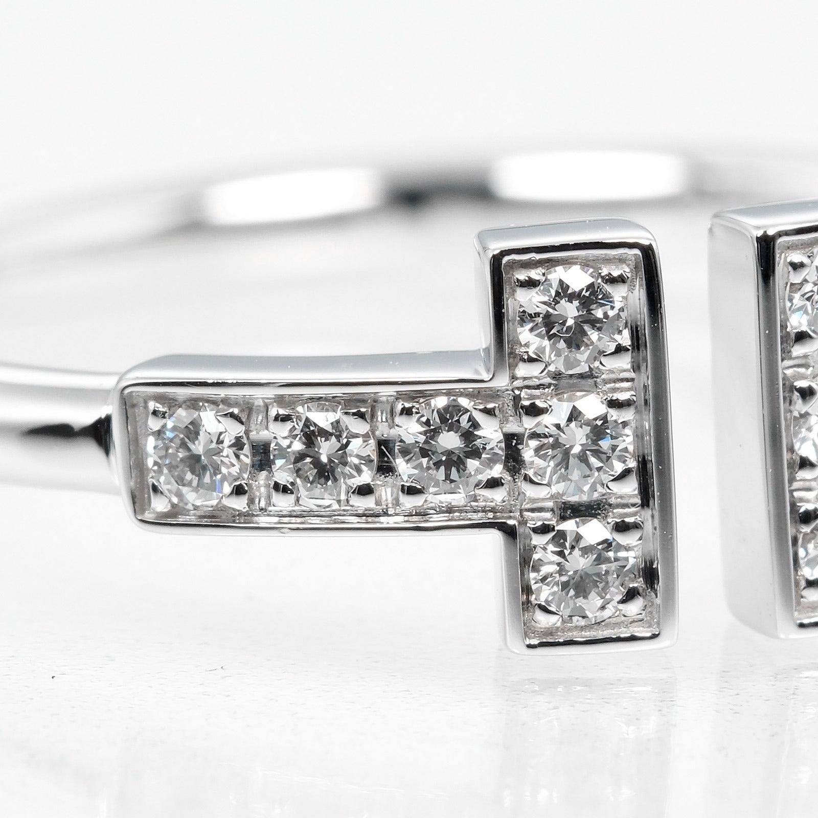 TIFFANY&Co.】ティファニー Tワイヤー 10号 リング・指輪 K18ホワイト 