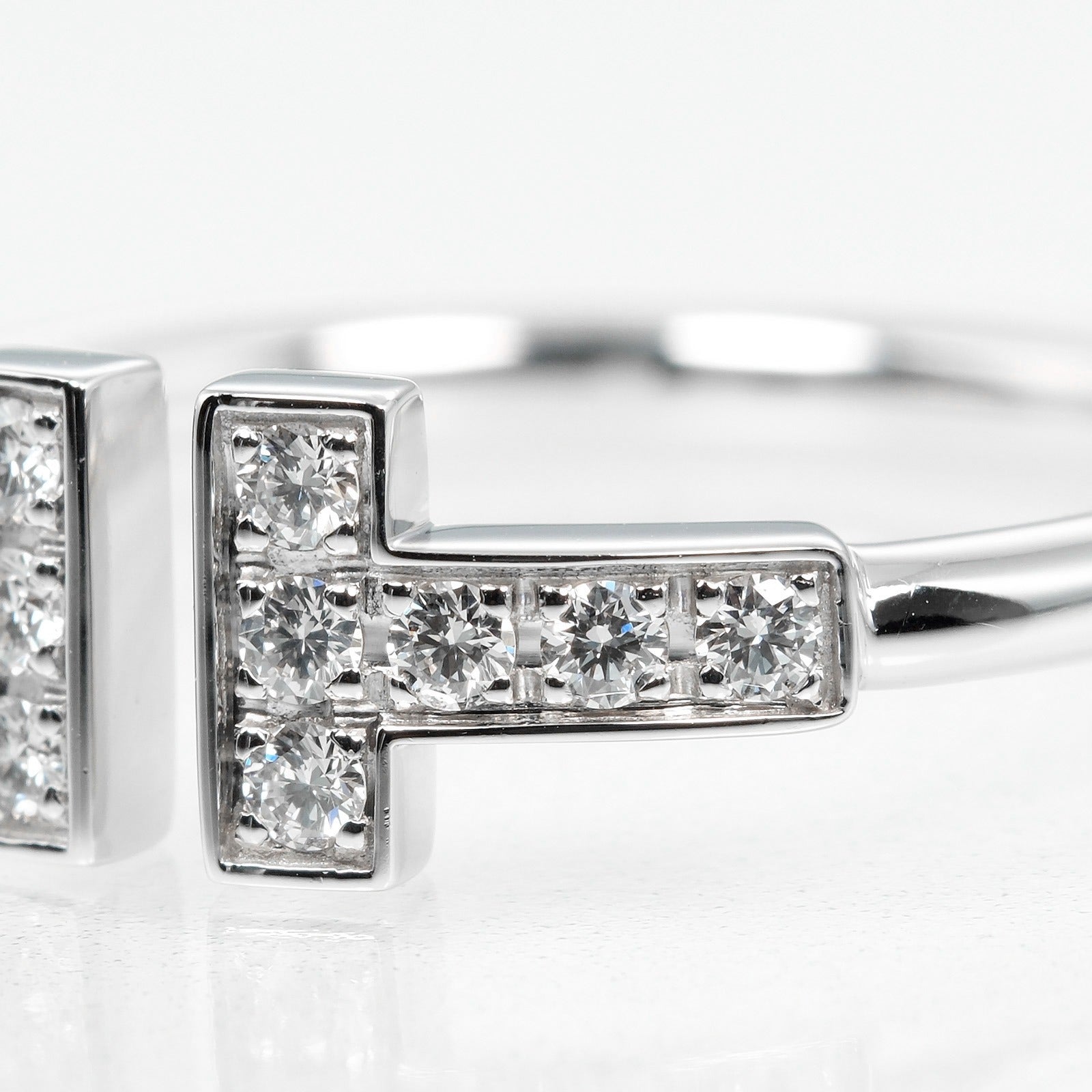 TIFFANY&Co.】ティファニー Tワイヤー 10号 リング・指輪 K18ホワイト