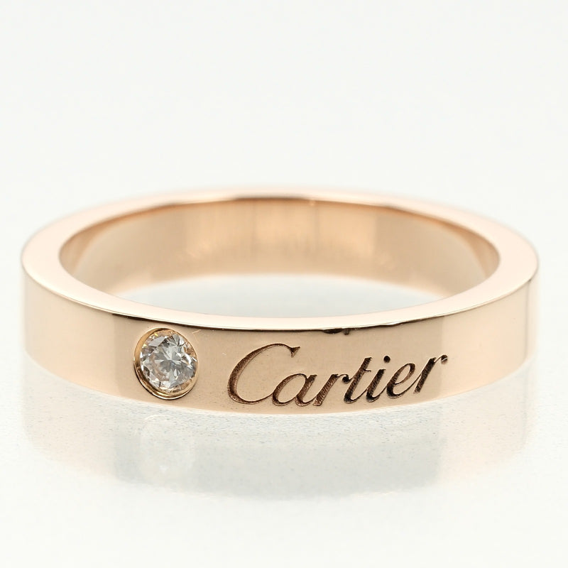 [Cartier] Cartier C Du Engrave No. 7 Anillo / anillo 18KPink Gold X Diamond aproximadamente 3.39g C C Co grabado Damas A Rank