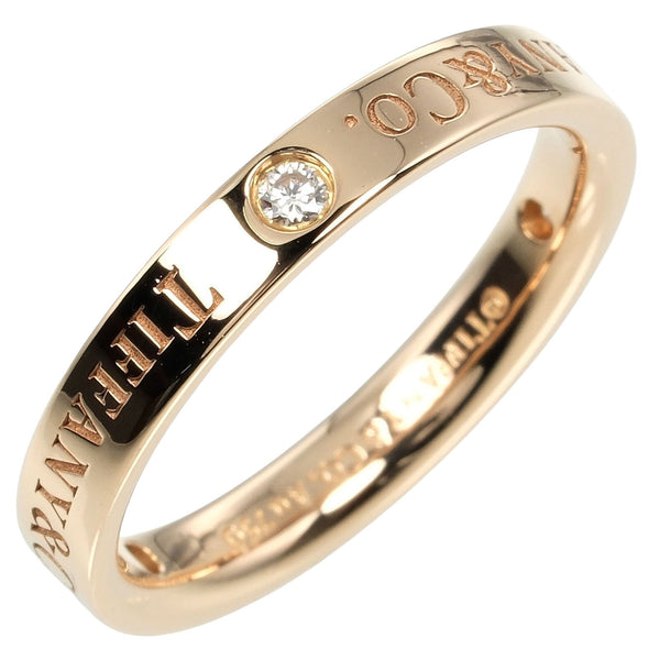 [Tiffany & co.]TIFFANY&Co. Banda plana No. 8.5 Anillo / anillo 18KPink Gold x 3p Diamonds aproximadamente 3.33g de la banda plana Damas A Rank