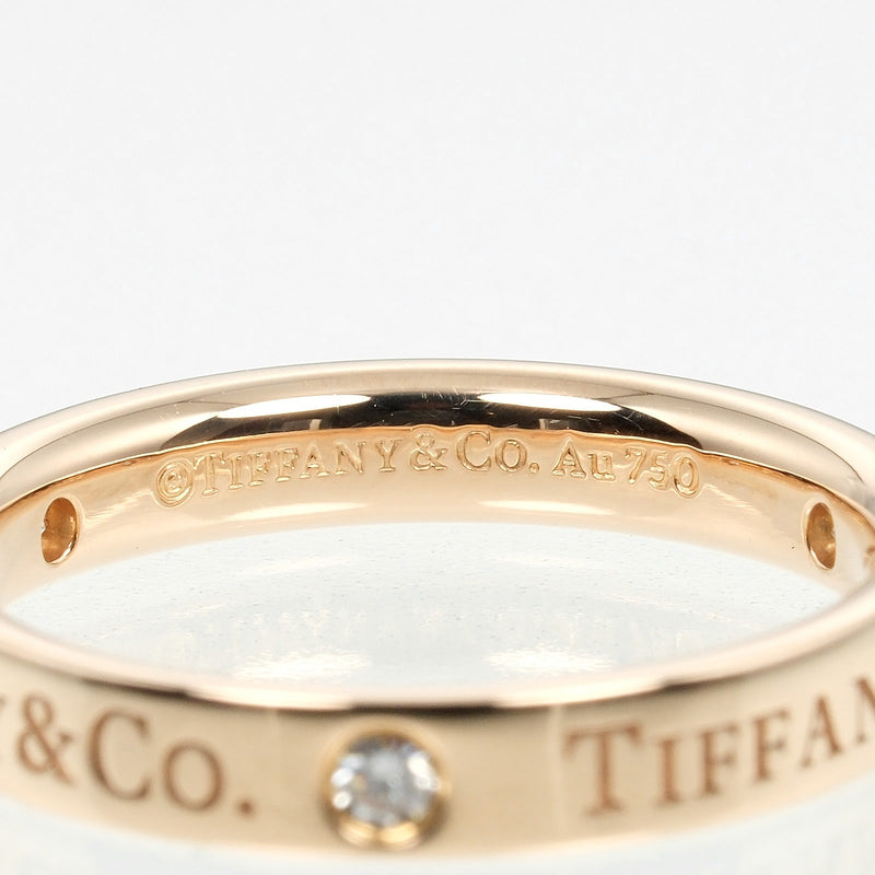 [Tiffany & co.]TIFFANY&Co.
 Flat band No. 8.5 Ring
 18KRaspberry PinkGold x 3P Diamond about 3.33G Flat Band Ladies A Rank