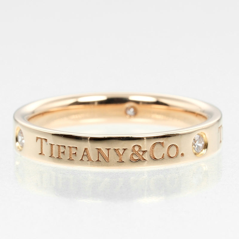 [Tiffany & co.]TIFFANY&Co.
 Flat band No. 8.5 Ring
 18KRaspberry PinkGold x 3P Diamond about 3.33G Flat Band Ladies A Rank