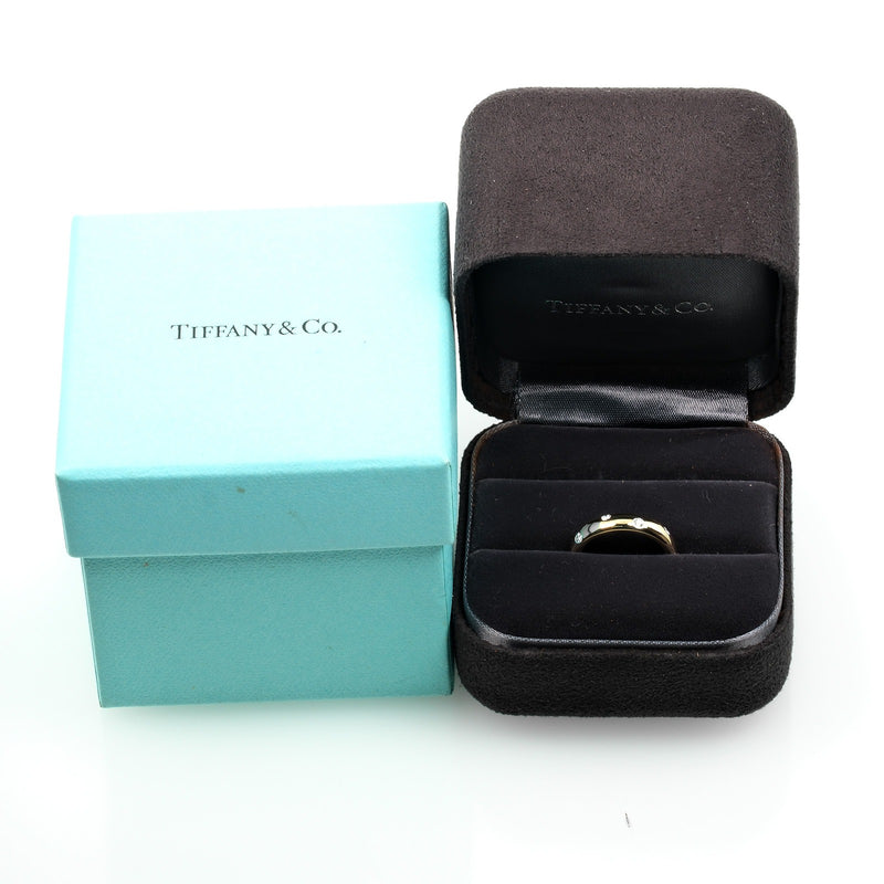 [Tiffany & co.]TIFFANY&Co. Dots 9 Ring 18KYellow Gold x PT950 Platinum x Diamond about 5g Dots Ladies A Rank