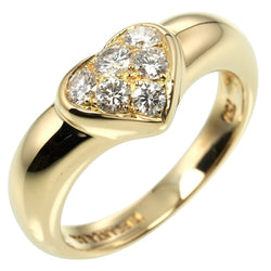 [Tiffany & CO.] Tiffany Pave Heart No. 7 Anneau / anneau K18 Jaune Gold X Diamond Environ 4G Pave Heart Ladies A Rank