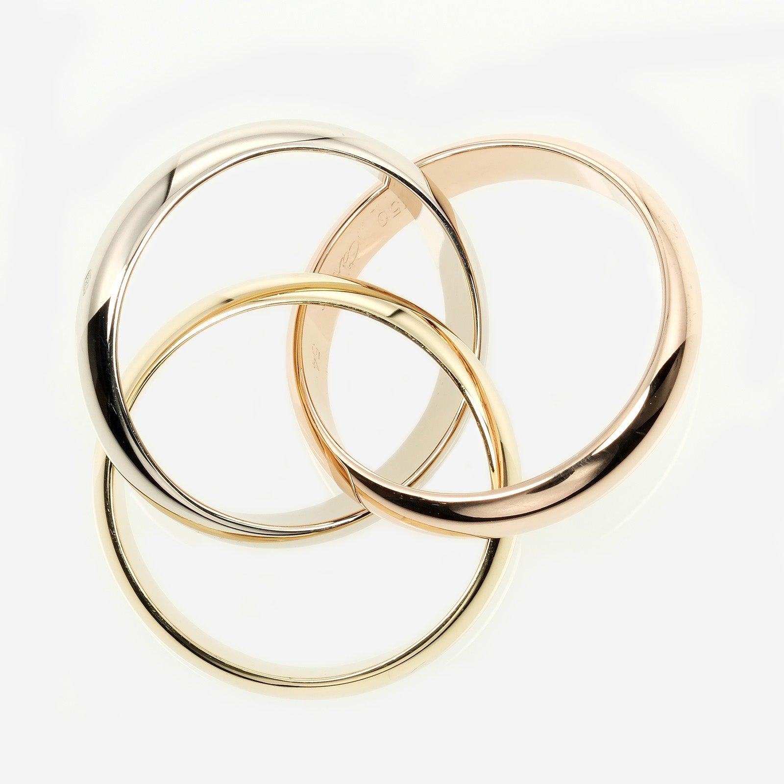 ハンバーグ1989Cartier トリニティ2C K18 LMリング　53 Cartier - カルティエ 2C リング LM K18スリーカラー ＃53 K18 スリー