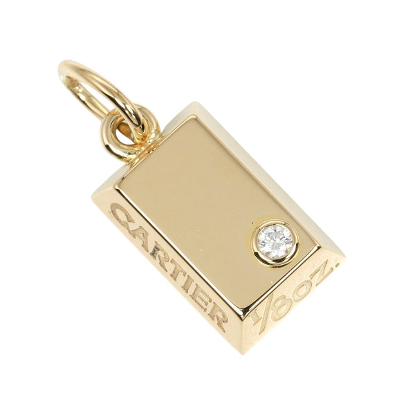 【CARTIER】カルティエ
 1/8oz インゴット チャーム ペンダントトップ
 K18イエローゴールド×ダイヤモンド 約3.8g 1/8oz Ingot Charm レディースAランク