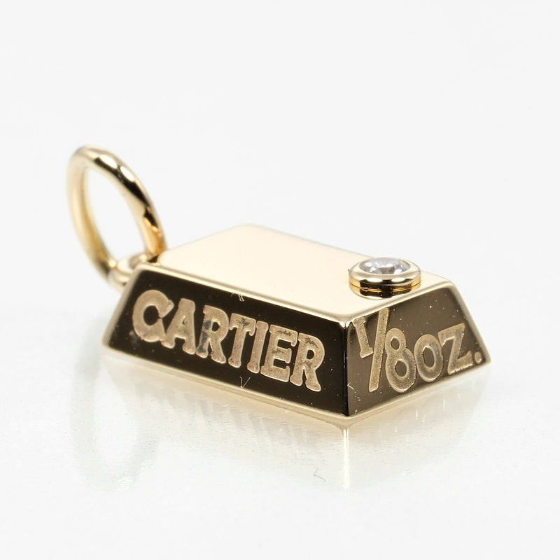 【CARTIER】カルティエ
 1/8oz インゴット チャーム ペンダントトップ
 K18イエローゴールド×ダイヤモンド 約3.8g 1/8oz Ingot Charm レディースAランク