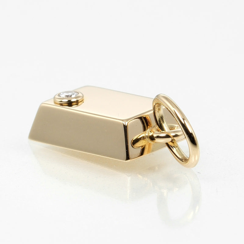 【CARTIER】カルティエ
 1/8oz インゴット チャーム ペンダントトップ
 K18イエローゴールド×ダイヤモンド 約3.8g 1/8oz Ingot Charm レディースAランク