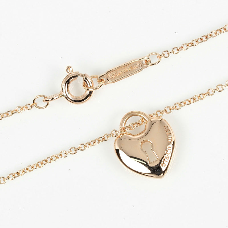 【TIFFANY&Co.】ティファニー
 ハートロック ネックレス
 K18ピンクゴールド 約3.27g Heart lock レディースAランク