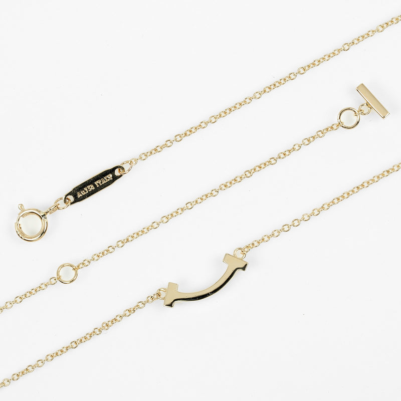 [Tiffany & co.]TIFFANY&Co.
 T Smile Mini Necklace
 18KYellow Gold Approximately 2.38g T Smile Mini Ladies A Rank