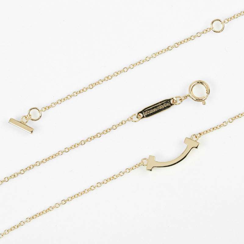 [Tiffany & co.]TIFFANY&Co.
 T Smile Mini Necklace
 18KYellow Gold Approximately 2.38g T Smile Mini Ladies A Rank