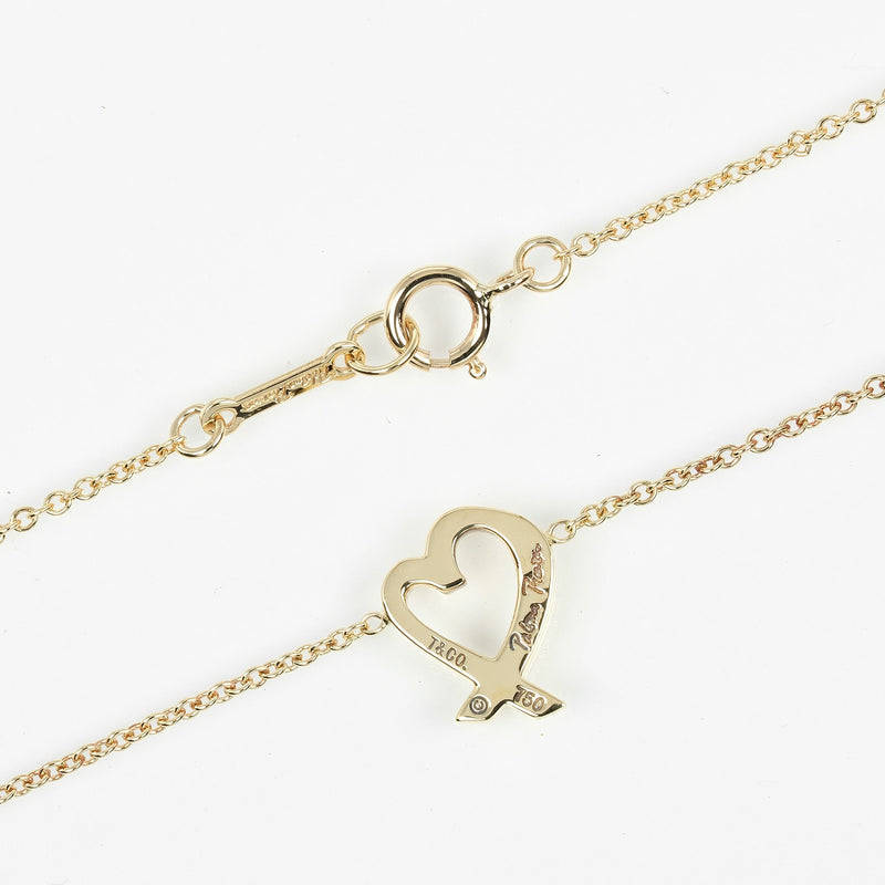 [Tiffany & co.]TIFFANY&Co.
 Rabbit heart Necklace
 18KYellow Gold Approximately 2.4g Loving Heart Ladies A Rank