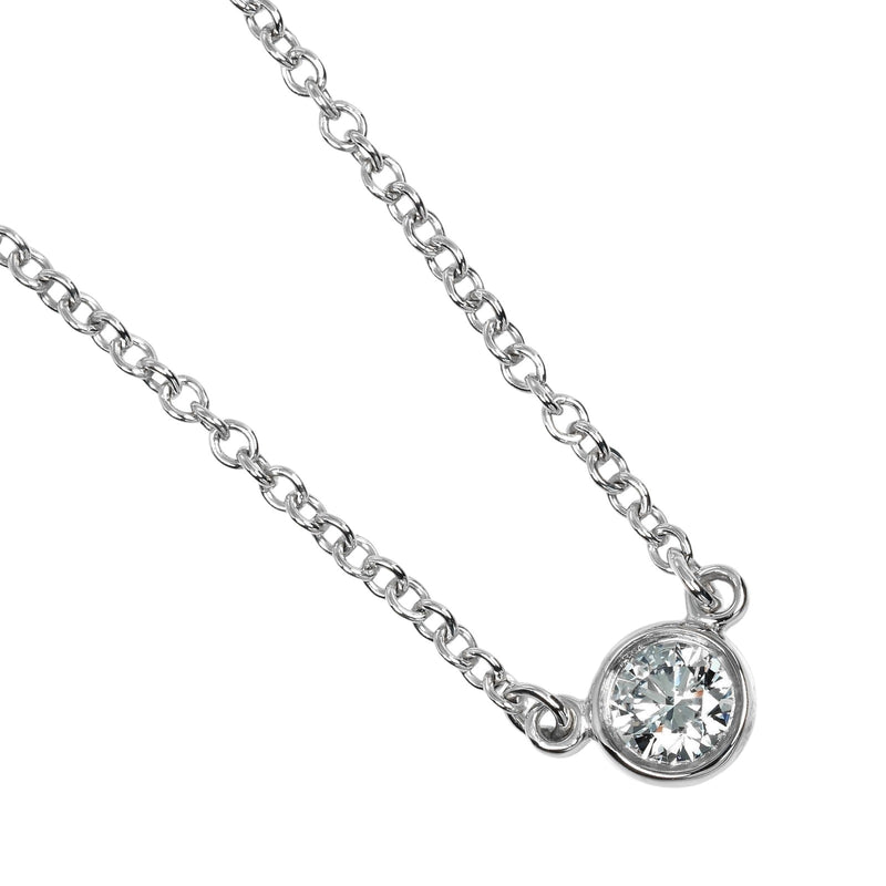 【TIFFANY&Co.】ティファニー
 バイザヤード ネックレス
 トップ幅3.9mm Pt950プラチナ×ダイヤモンド 約2.4g By the yard レディースAランク