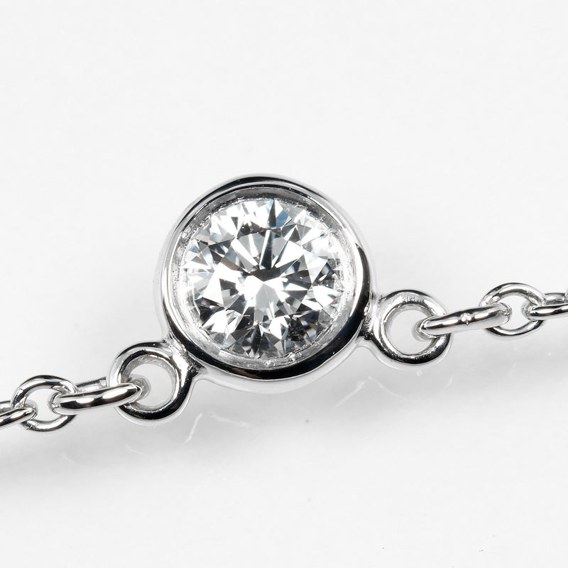 【TIFFANY&Co.】ティファニー
 バイザヤード ネックレス
 トップ幅3.9mm Pt950プラチナ×ダイヤモンド 約2.4g By the yard レディースAランク