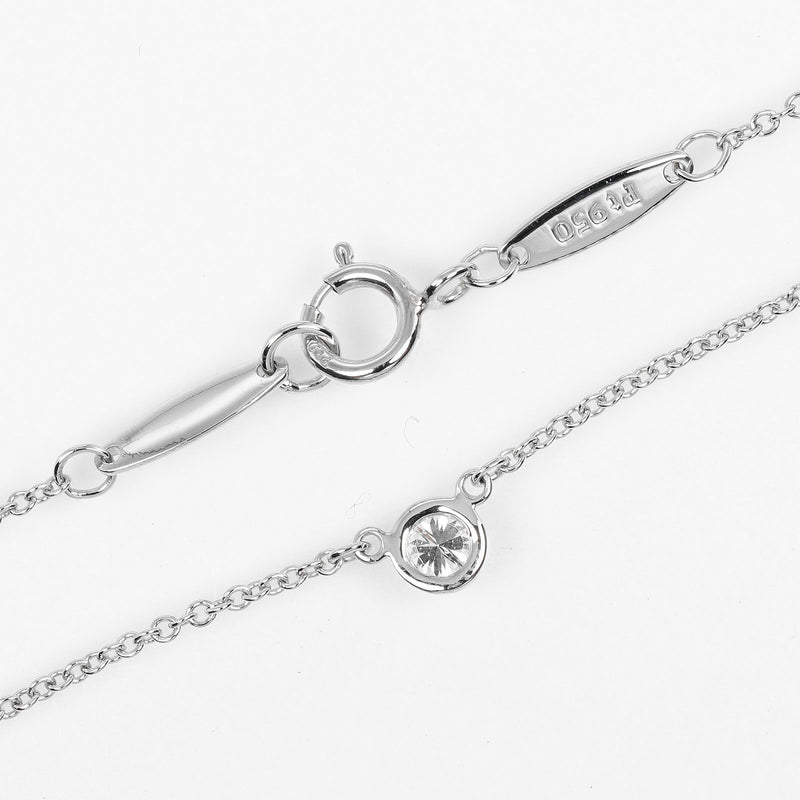 【TIFFANY&Co.】ティファニー
 バイザヤード ネックレス
 トップ幅3.9mm Pt950プラチナ×ダイヤモンド 約2.4g By the yard レディースAランク