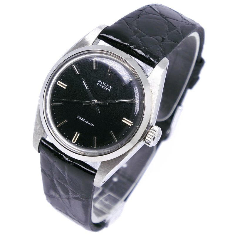 [Rolex] rolex 
 Reloj de ostras 
 Precisión 88 Serie 6426 Acero inoxidable x Crocodile Negro Negro Relador de diale negro Oyster Men