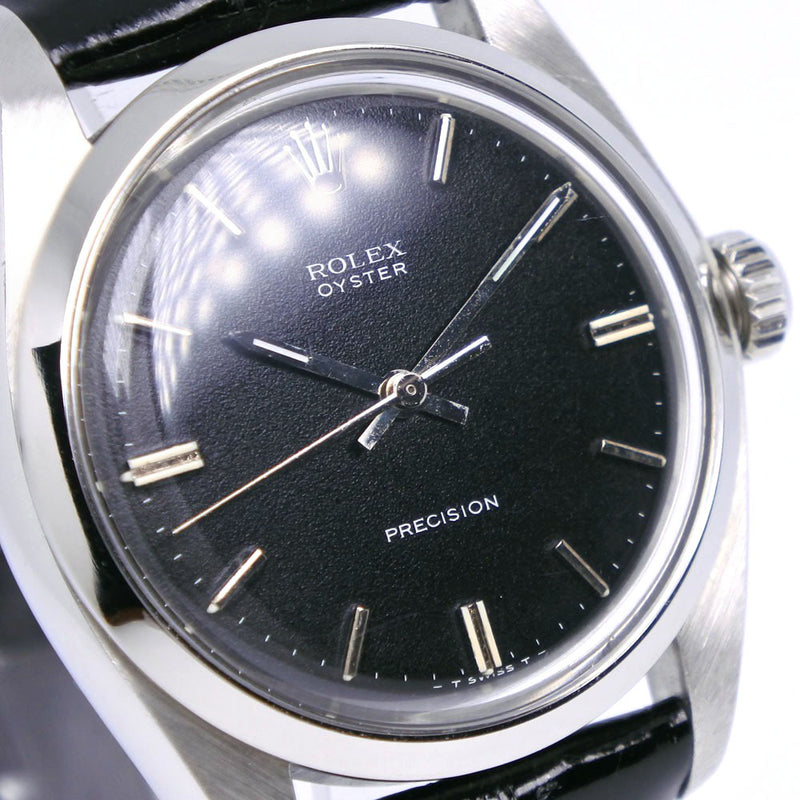 [Rolex] rolex 
 Reloj de ostras 
 Precisión 88 Serie 6426 Acero inoxidable x Crocodile Negro Negro Relador de diale negro Oyster Men