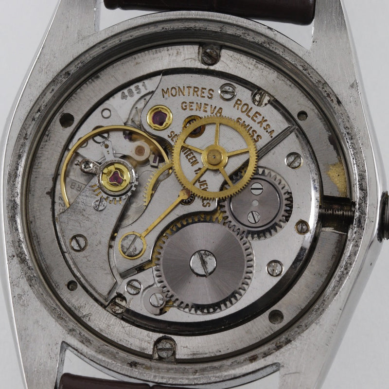 【ROLEX】ロレックス
 オイスターデイト 腕時計
 6694 ステンレススチール×クロコダイル シルバー 手巻き シルバー文字盤 Oyster date メンズB-ランク
