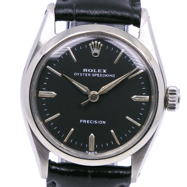 [Rolex] rolex 
 Reloj de Oyster Speed ​​King 
 Prix ​​6430 Acero inoxidable x cocodrilo negro dial negro dial oyster speed rey b-rank