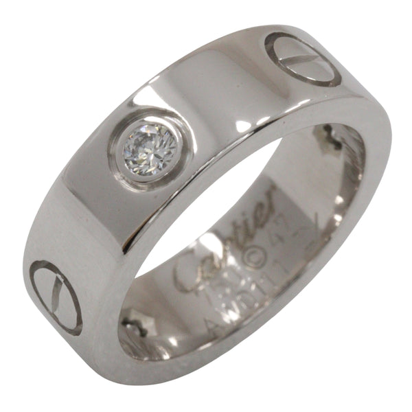 [Cartier] Cartier 
 Love Ring No. 7.5 Ring
 Half diamond 18KWhite Gold x Diamond about 8.0g Love Ring Ladies A Rank