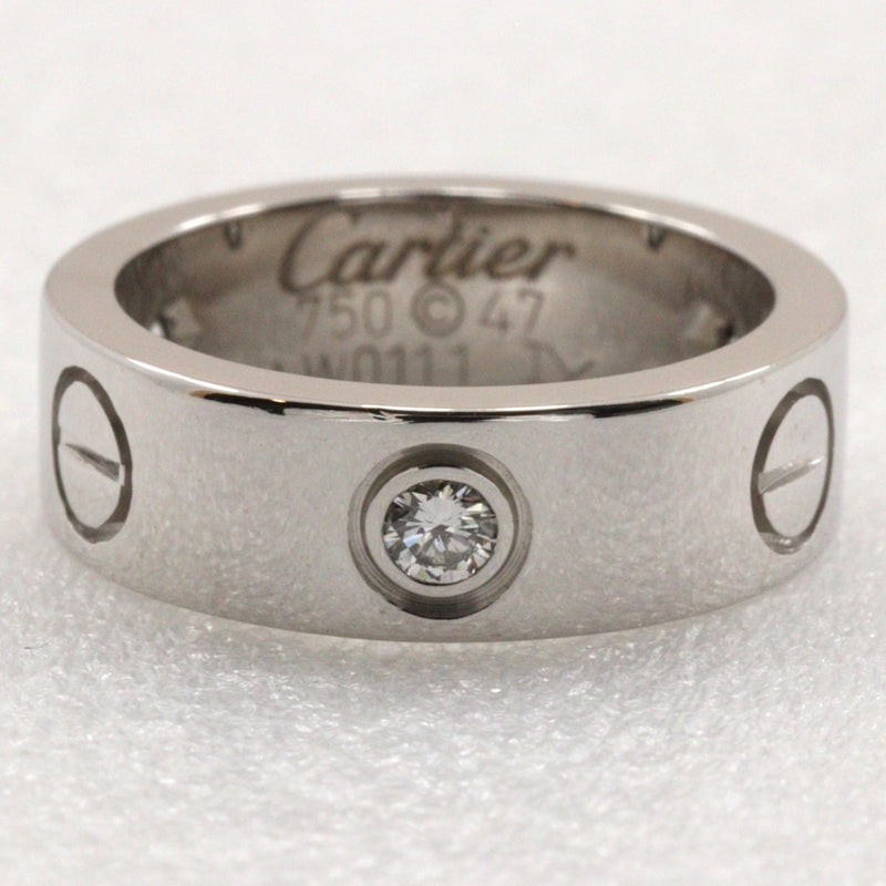 【CARTIER】カルティエ
 ラブリング 7.5号 リング・指輪
 ハーフダイヤ K18ホワイトゴールド×ダイヤモンド 約8.0g Love Ring レディースAランク