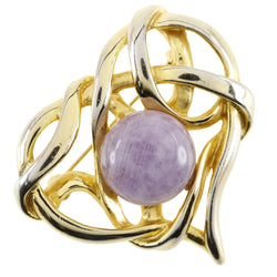 [Vandome] Vendome Brouch Heart Golden Pearl X Metal Purple 21.1g Mesdames