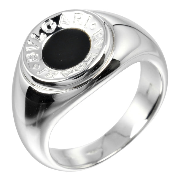 [Bvlgari] bulgari 
 Bvlgari Bvlgari Ring / anillo No. 16 
 18KGold White X Onyx aproximadamente 13.7g Bvlgari Bvlgari Unisex A-Rank