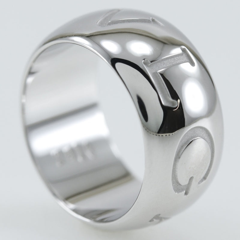 [BVLGARI] Bulgari Monrogogo No. 13.5 Ring 18KWhite Gold about 12.4g Mono Logo Ladies A Rank