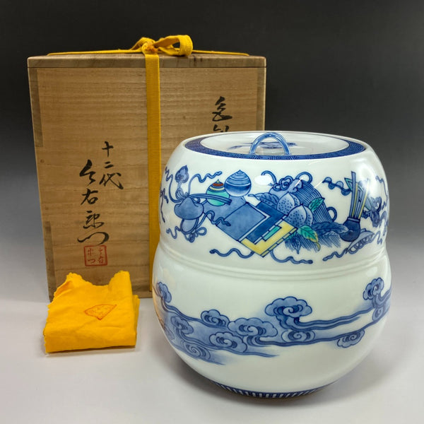 [ARITA] Articles Arita fabriqués par Imaemon Imaizumi, 12e génération, vaisselle colorée avec image du trésor de Nabeshima et doigt d'eau