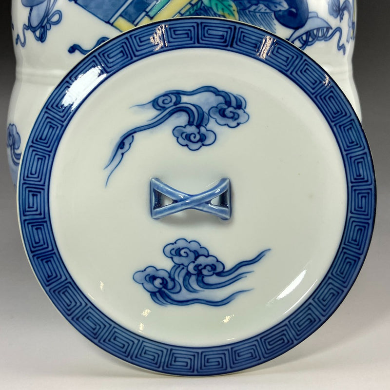 【ARITA】有田焼 十二代 今泉今右衛門 作 色鍋島宝絵水指 陶磁器 _ 食器 ARITA】有田焼 十二代 今泉今右衛門 作 色鍋島宝絵水指 食器