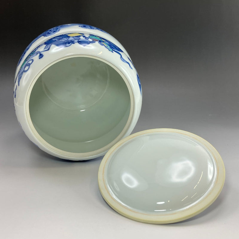 ARITA】有田焼 十二代 今泉今右衛門 作 色鍋島宝絵水指 食器