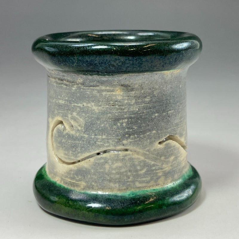 [kyoyaki] Kyo-yaki 9ème génération Ohi Chozaemon-fait vaisselle porte-couvercle en forme de vague