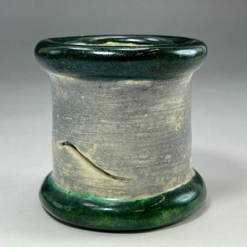 [kyoyaki] Kyo-yaki 9ème génération Ohi Chozaemon-fait vaisselle porte-couvercle en forme de vague