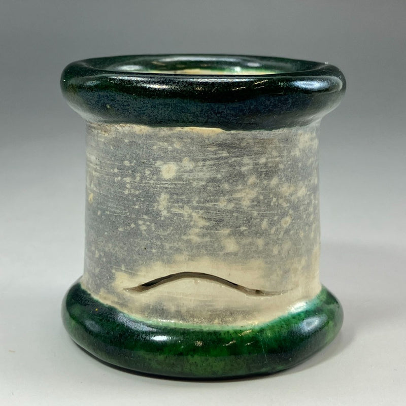 [kyoyaki] Kyo-yaki 9ème génération Ohi Chozaemon-fait vaisselle porte-couvercle en forme de vague